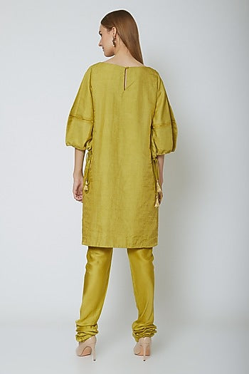 Olive Green Drawstring Kurta Set