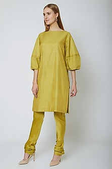 Olive Green Drawstring Kurta Set