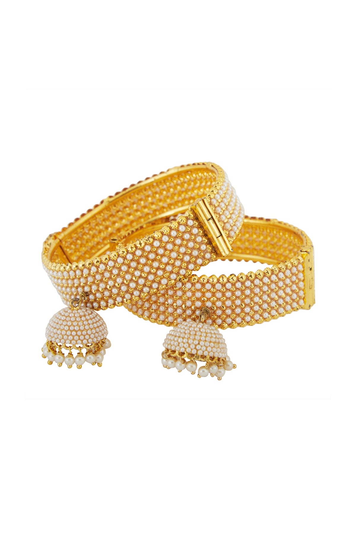 Gold Finish Pearl Bangles