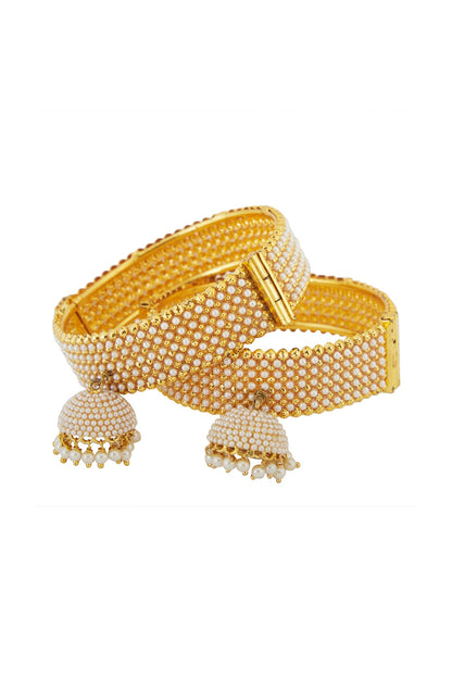 Gold Finish Pearl Bangles