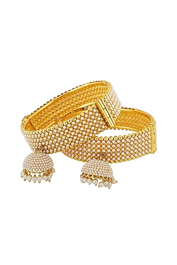 Gold Finish Pearl Bangles