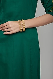 Gold Plated Carved Bangles
