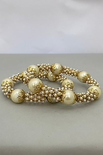Gold Plated Pearls Bangles