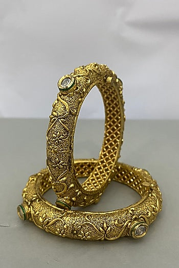 Gold Plated Kundan Bangles