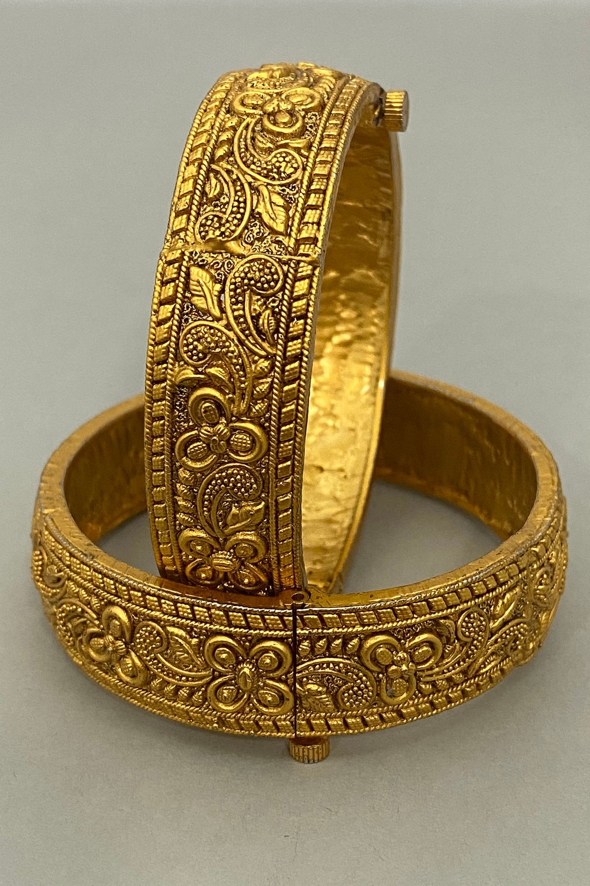 Gold Plated Carved Bangles
