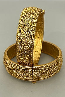 Gold Plated Carved Bangles