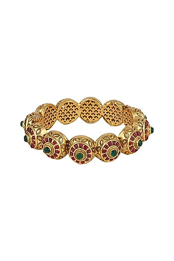 Gold Plated Carved Bracelets