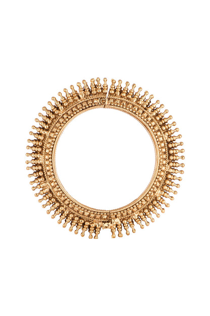 Gold Polish Carved Bangles