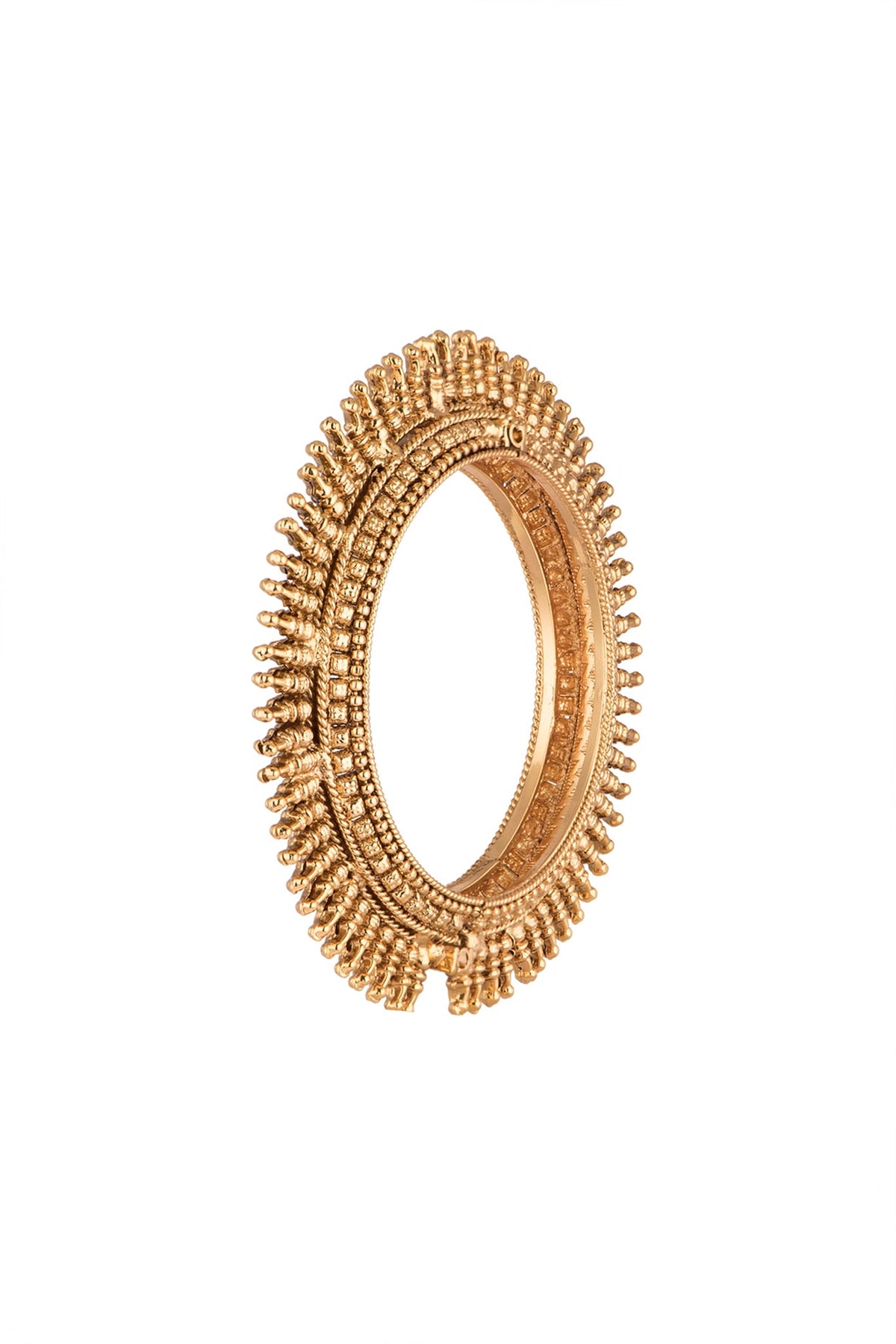 Gold Polish Carved Bangles