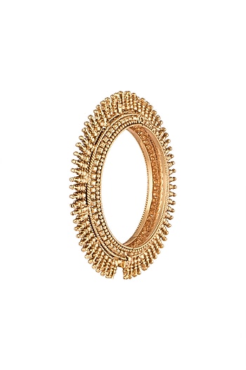 Gold Polish Carved Bangles