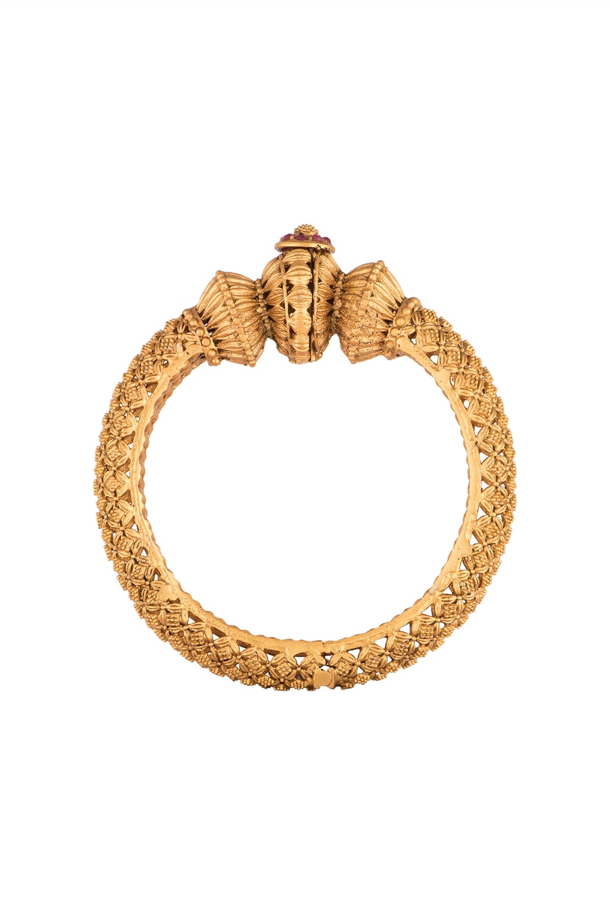 Gold Polish Carved Discs Bangles