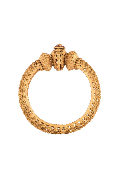 Gold Polish Carved Discs Bangles