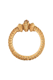 Gold Polish Carved Discs Bangles