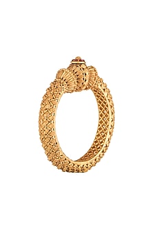 Gold Polish Carved Discs Bangles