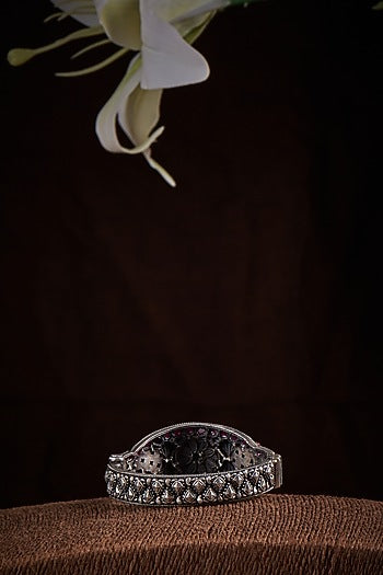 Ruby Openable Kada In Sterling Silver