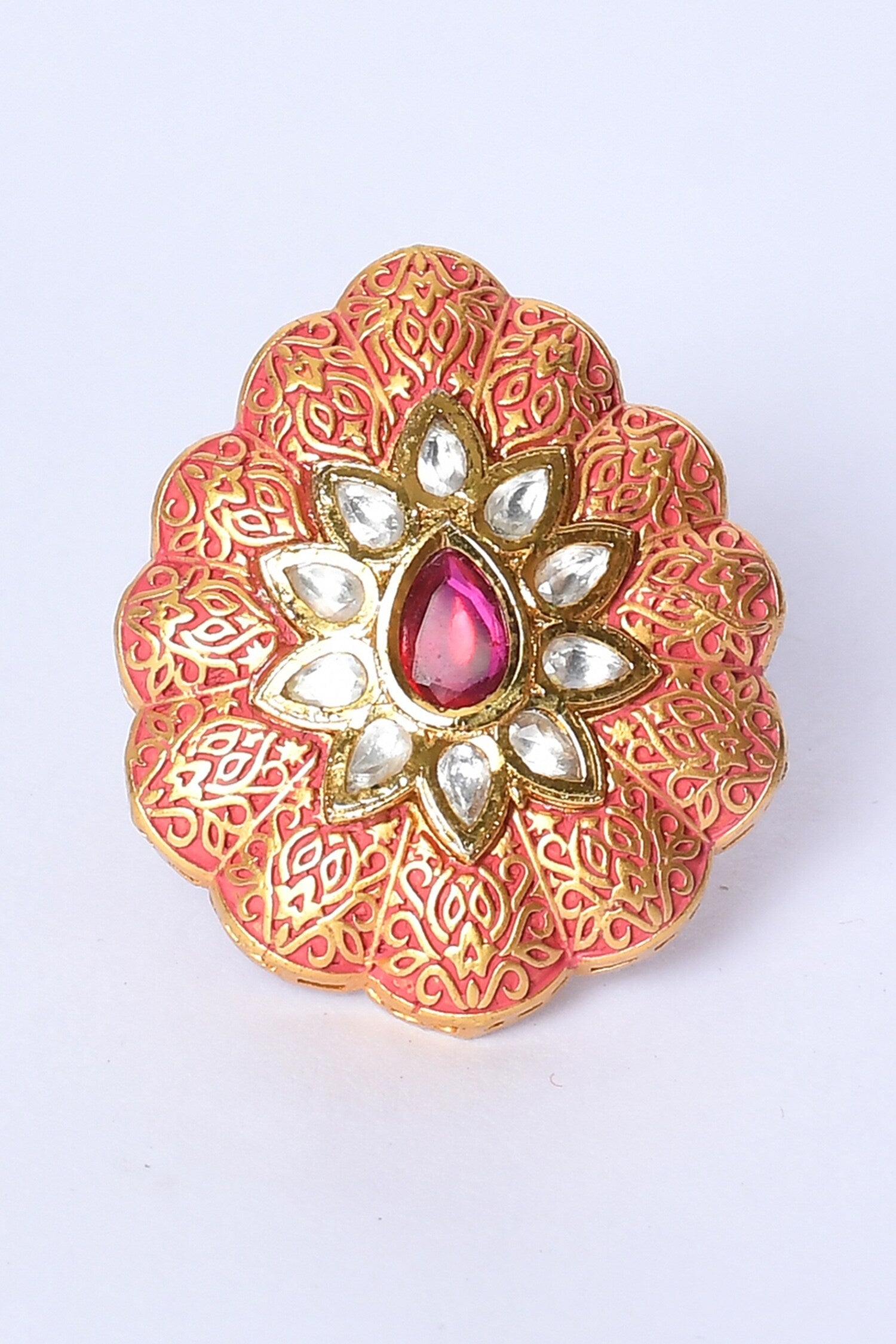 Enamelled Scallop Detail Ring 