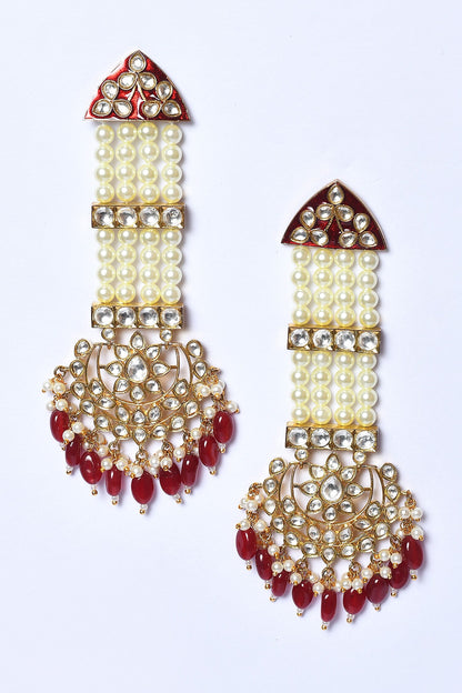 Floral Pattern Dangler Earrings 