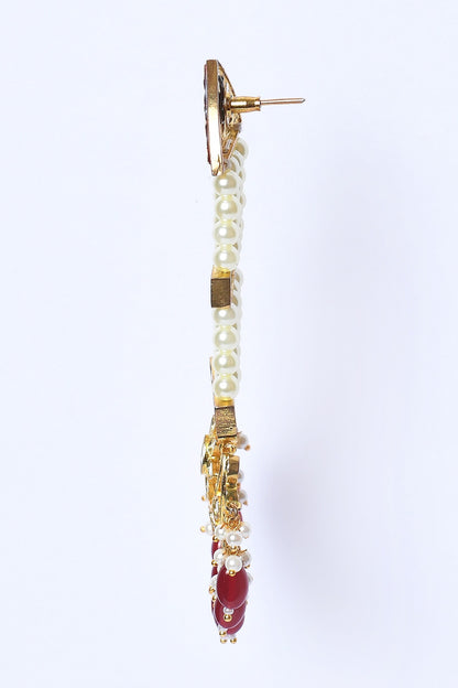 Floral Pattern Dangler Earrings 