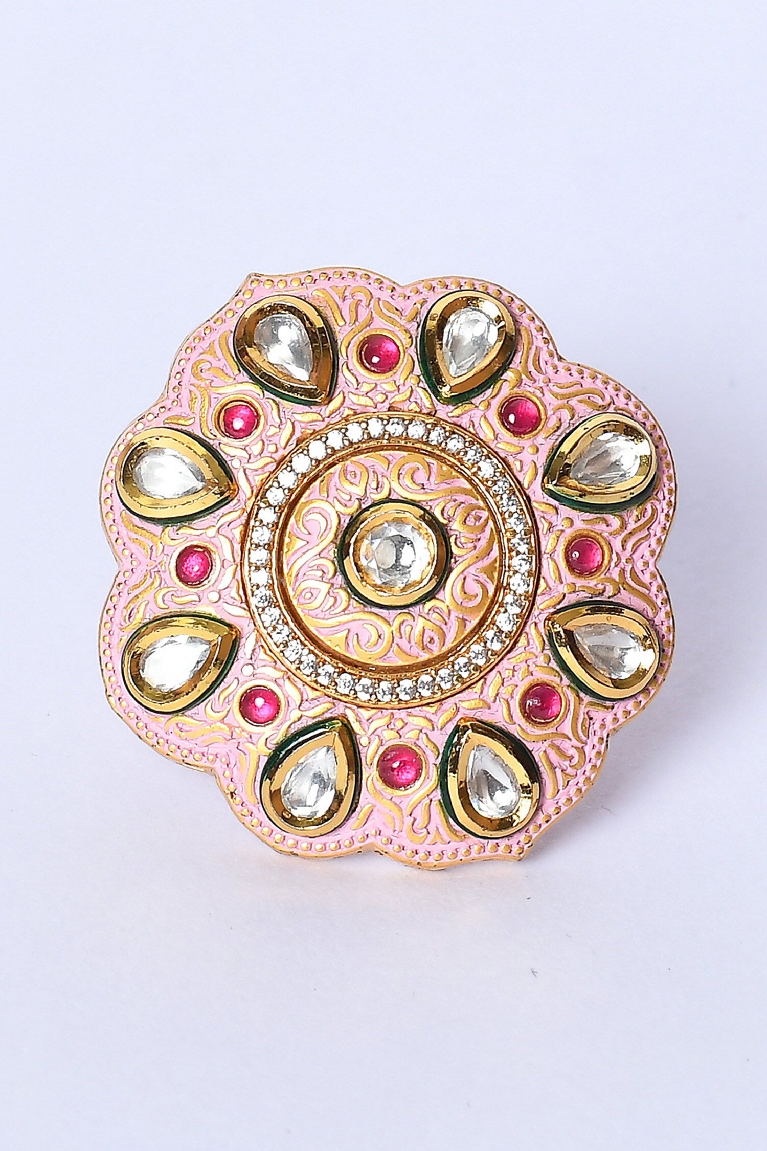 Floral Shape Enamelled Ring 
