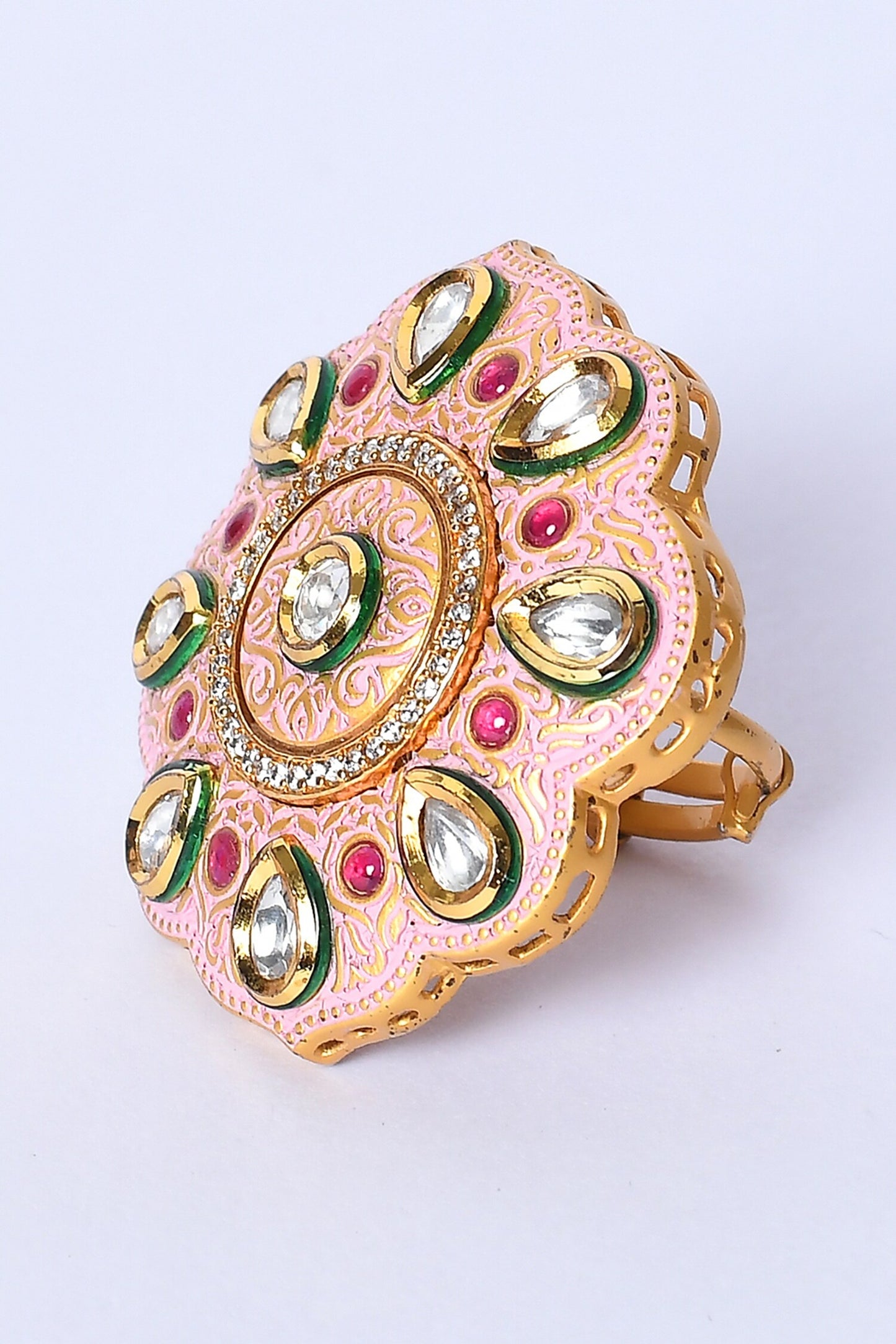Floral Shape Enamelled Ring 