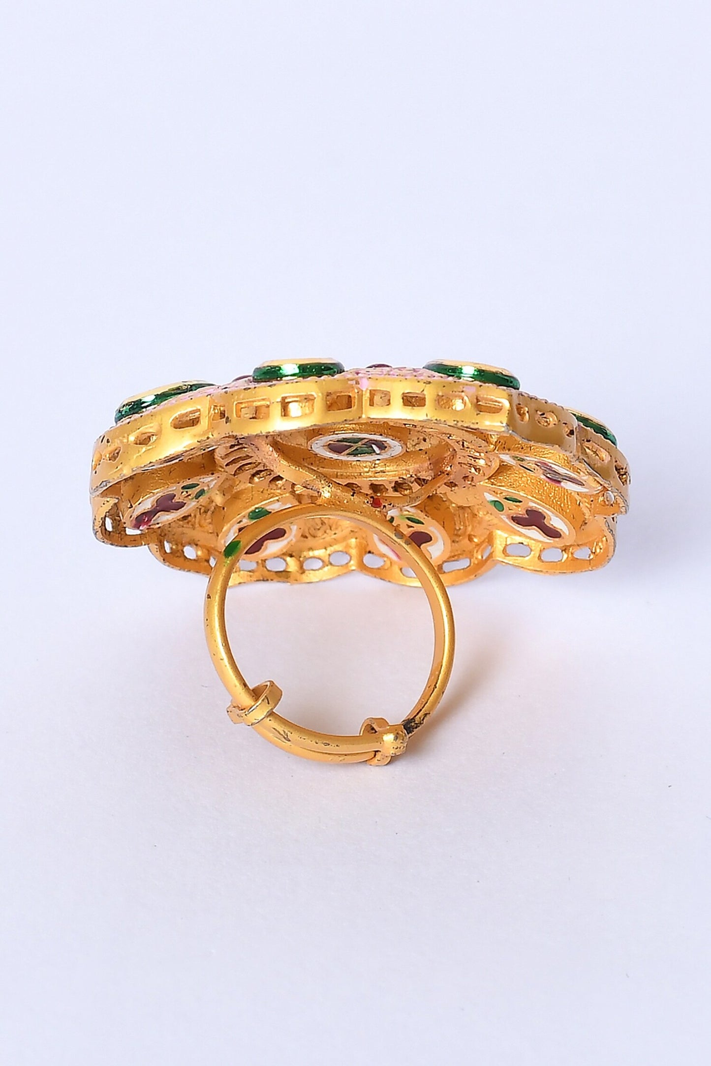 Floral Shape Enamelled Ring 