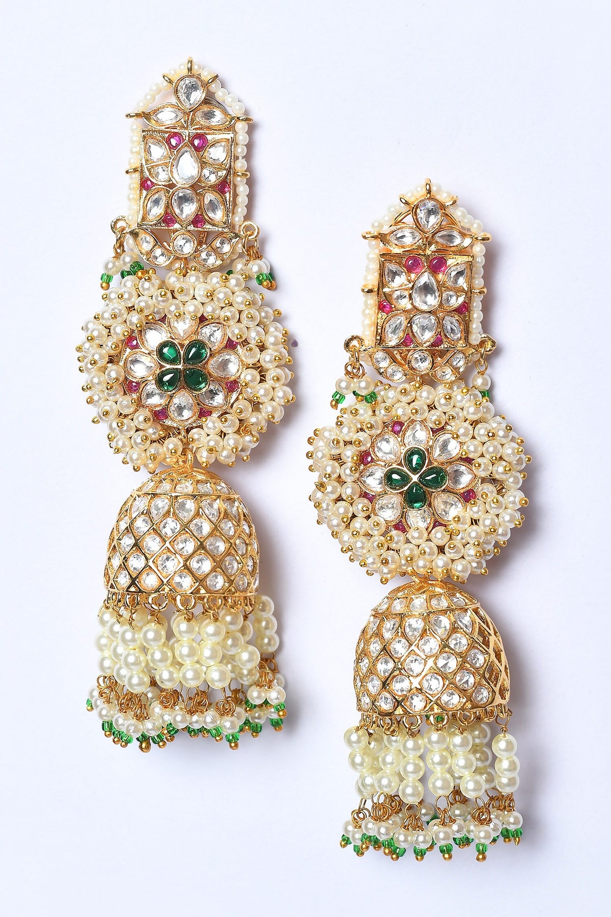 Kundan Embellished Jhumkis 