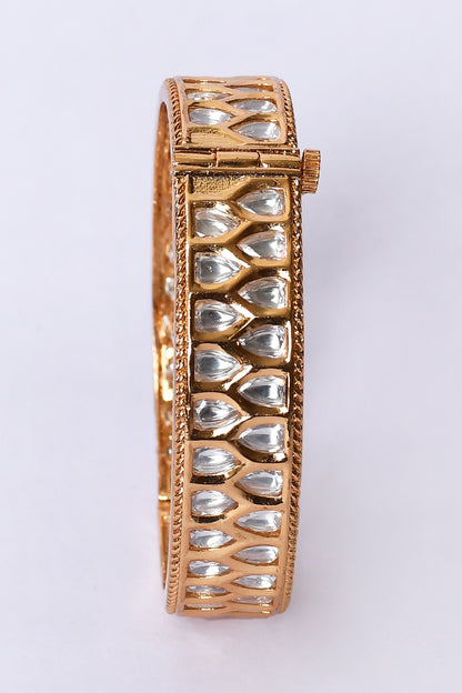 Cut Work Kundan Embellished Bangles - Set of 2 
