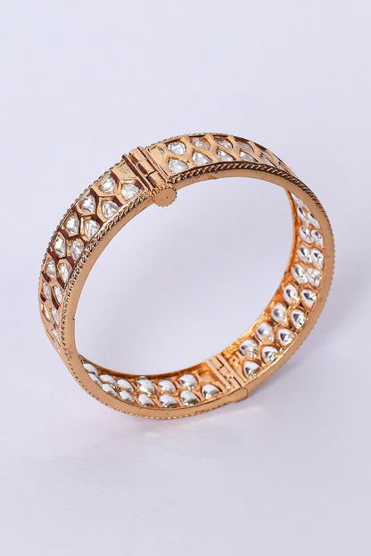 Cut Work Kundan Embellished Bangles - Set of 2 