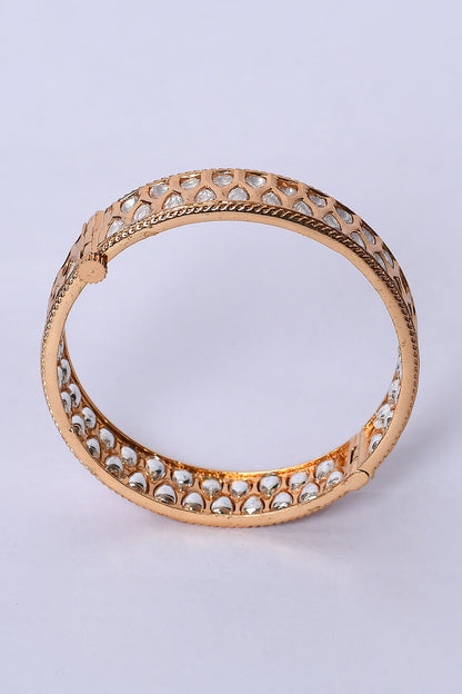 Cut Work Kundan Embellished Bangles - Set of 2 