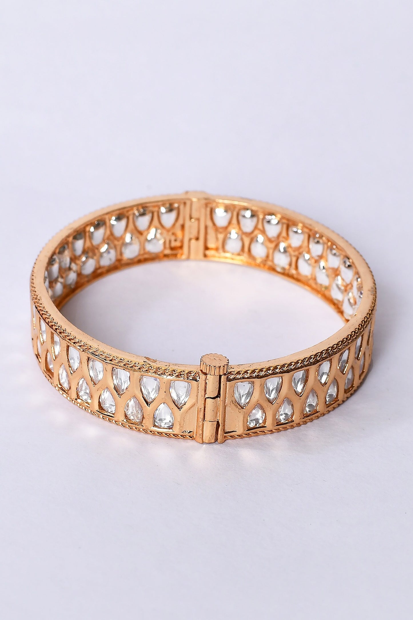 Cut Work Kundan Embellished Bangles - Set of 2 