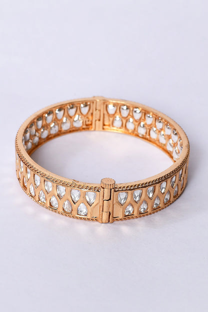 Cut Work Kundan Embellished Bangles - Set of 2 