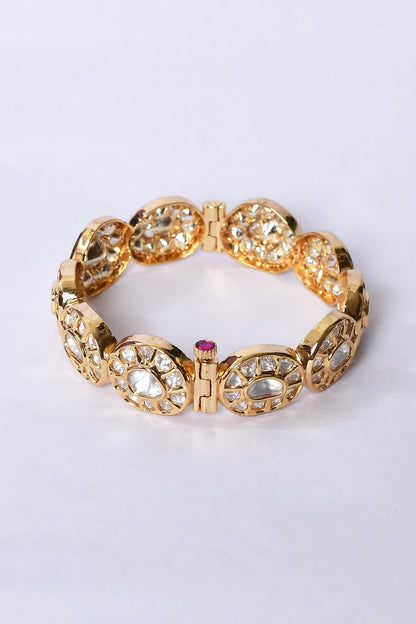 Kundan Brass Embellished Kada 