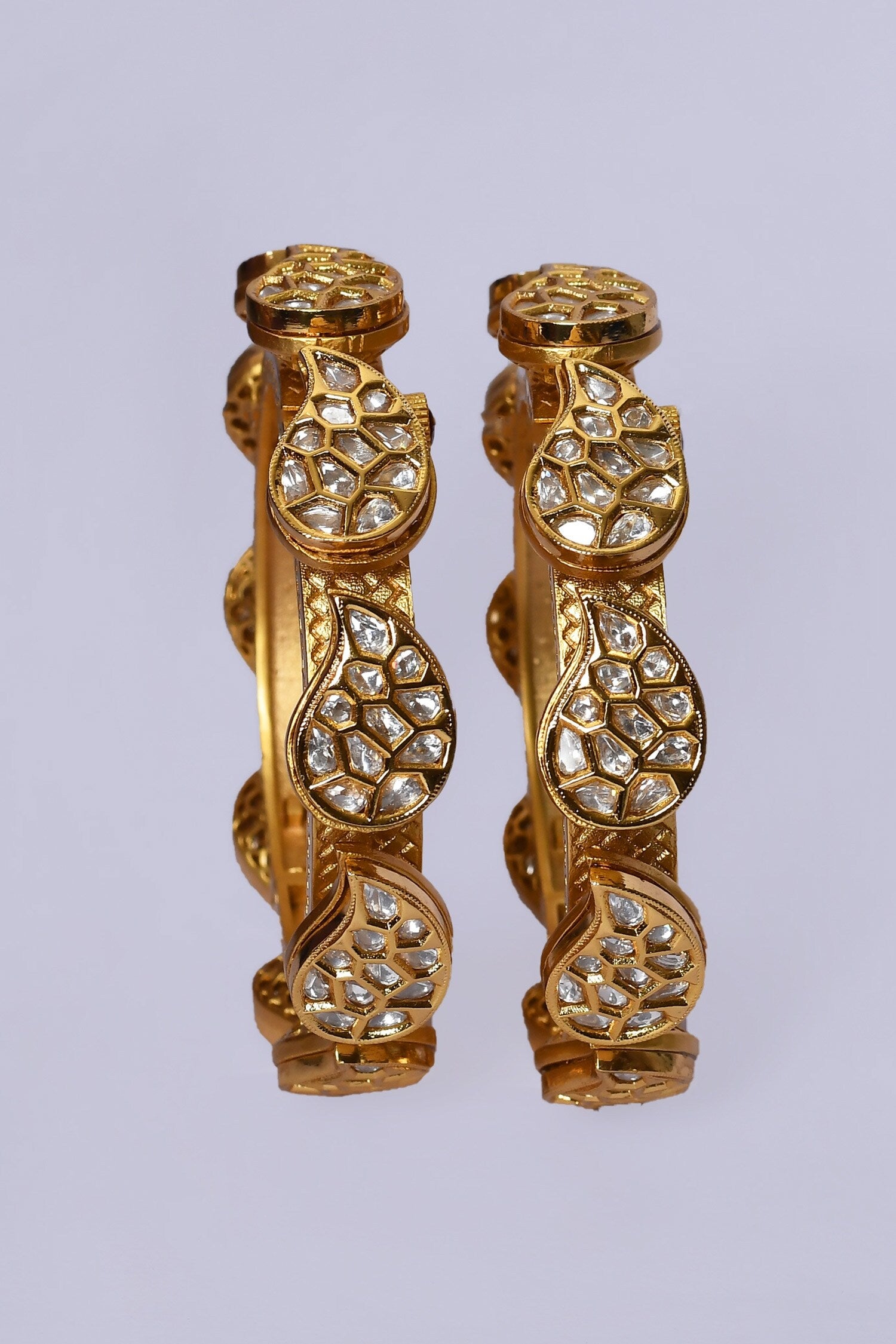 Paisley Pattern Embellished Kada - Set of 2 