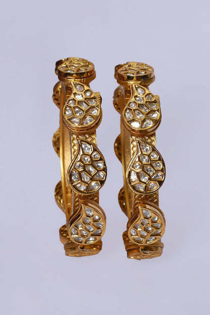Paisley Pattern Embellished Kada - Set of 2 