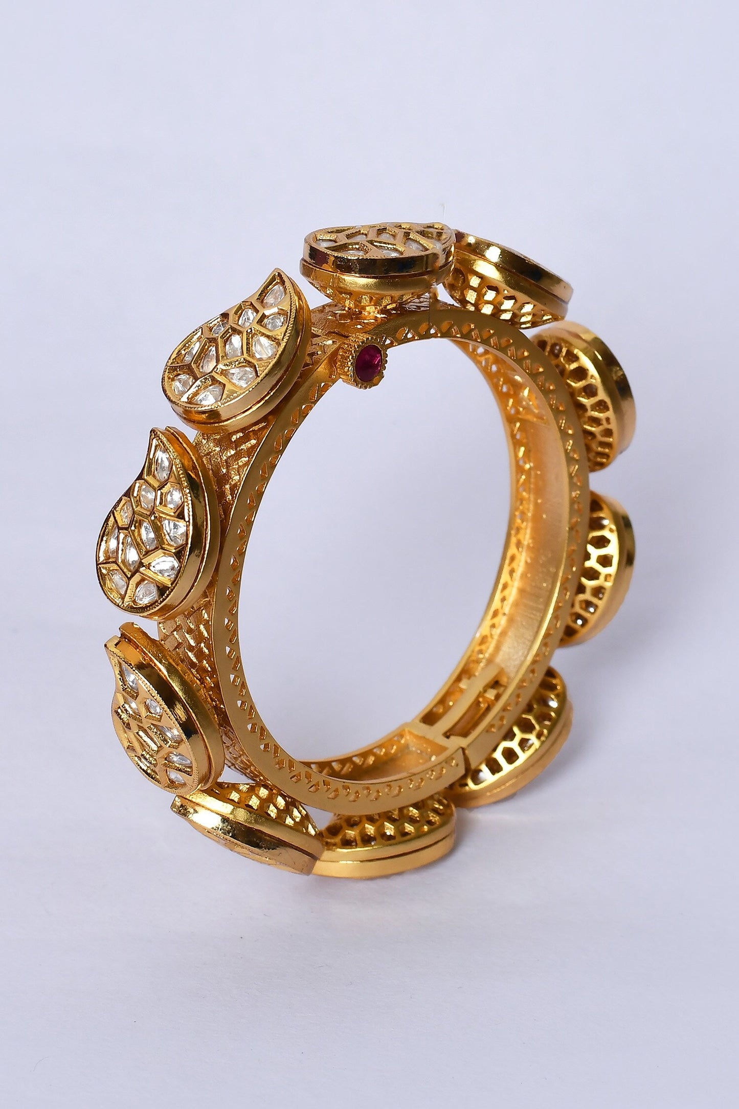Paisley Pattern Embellished Kada - Set of 2 
