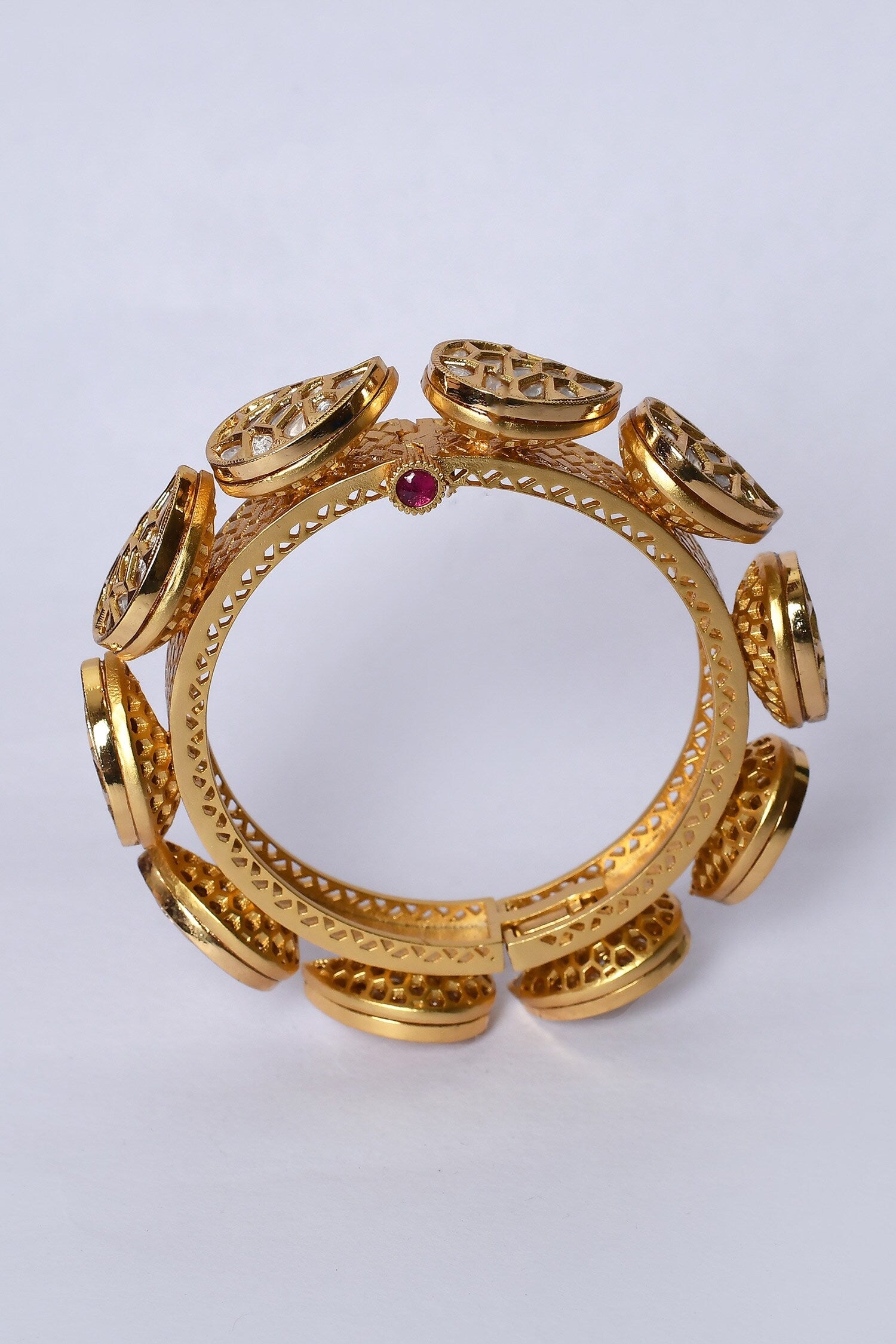 Paisley Pattern Embellished Kada - Set of 2 