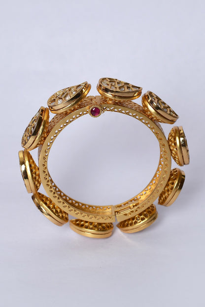Paisley Pattern Embellished Kada - Set of 2 