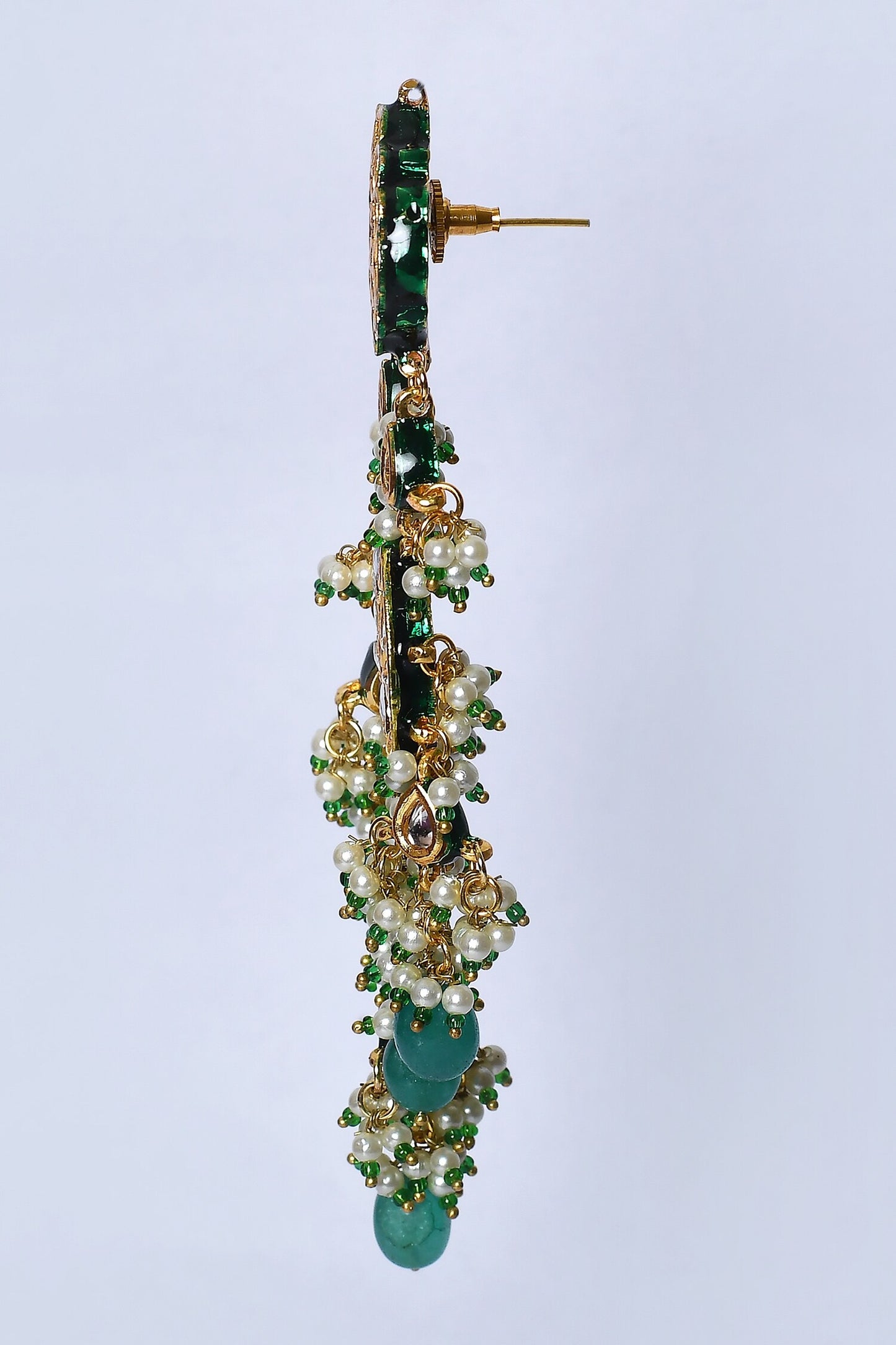 Kundan & Pearl Embellished Dangler Earrings 