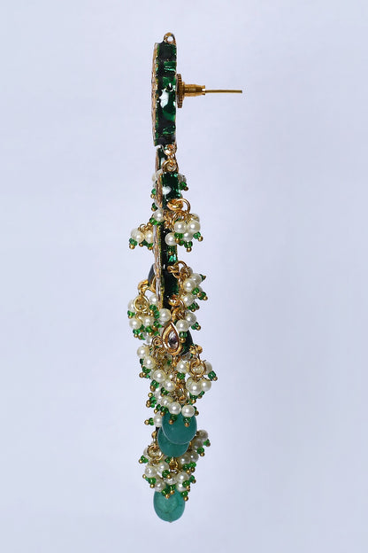 Kundan & Pearl Embellished Dangler Earrings 
