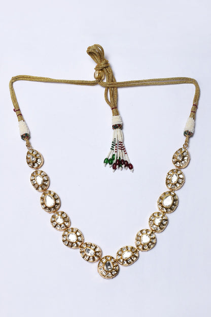 Kundan Stone Embellished Necklace Set 