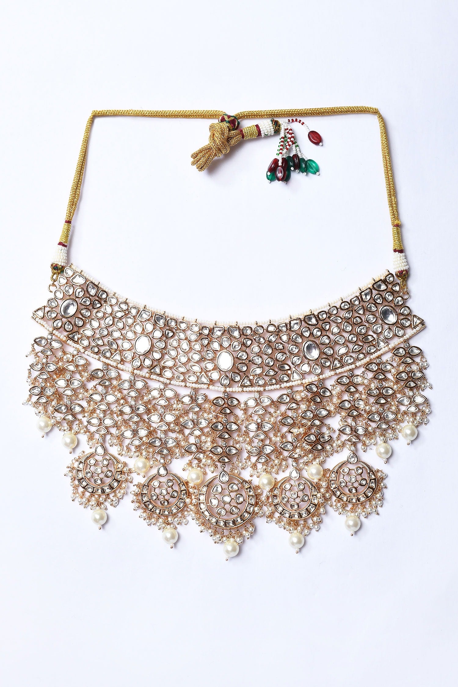 Crecent Moon & Floral Cut Work Jewellery Set 