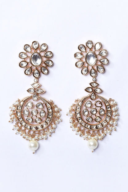 Crecent Moon & Floral Cut Work Jewellery Set 