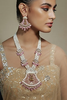 Gold Finish Kundan Polki Meenakari Mala Set