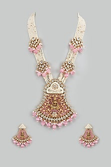 Gold Finish Kundan Polki Meenakari Mala Set