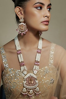 Gold Finish Kundan Polki Meenakari Mala Set