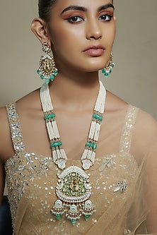 Gold Finish Kundan Polki Meenakari Mala Set