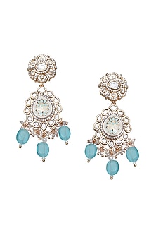 Gold Finish Mint Kundan Meenakari Choker Necklace Set