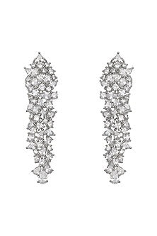 White Finish Cubic Zirconia Dangler Earrings