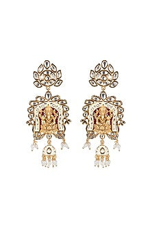 Gold Finish Beaded & Kundan Polki Meenakari Mala Set