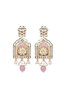 Gold Finish Beaded & Kundan Polki Meenakari Mala Set